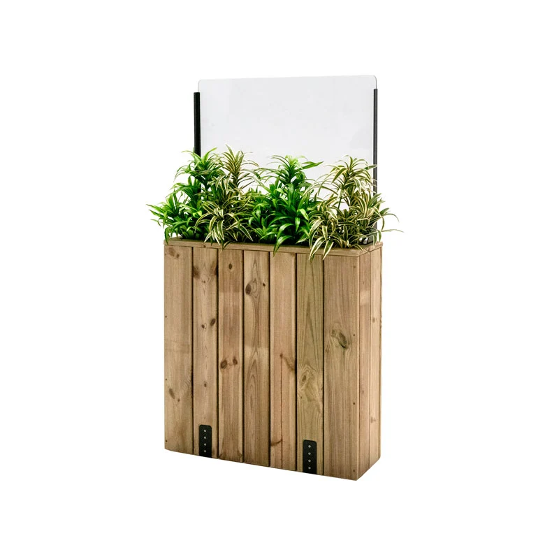 Jardinera Alta De Madera Con Cortavientos 60 Cm 75x24x80 Cm Hortalia