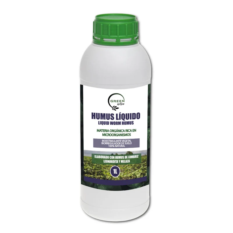 GREEN GOF Humus Líquido De Lombriz Premium 1l. Enriquecido Con Leonardita Y Melaza. Fertilizante Rico En Microorganismos