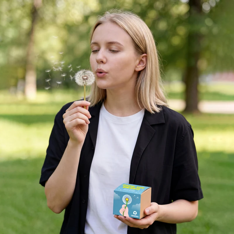 Pide un Deseo - Kit de Cultivo Diente de León con Semillas, Maceta y Sustrato, Regalo - Resetea