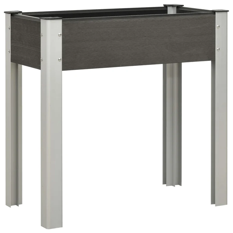 Mesa De Cultivo Para Jardín Wpc Gris 75x40x75 Cm