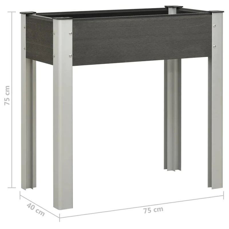 Mesa De Cultivo Para Jardín Wpc Gris 75x40x75 Cm