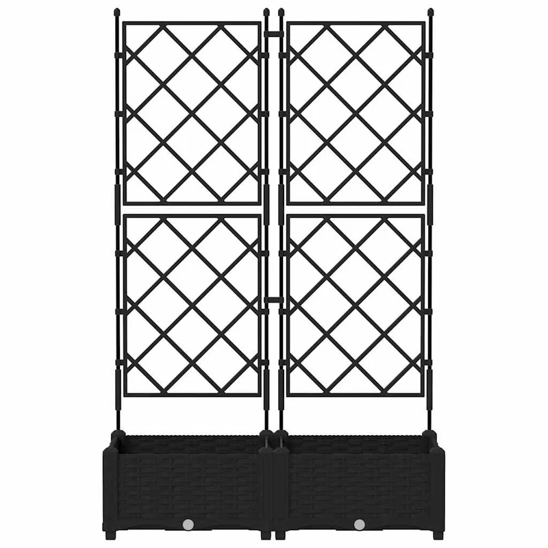 Macetero De Jardín 2 Uds. Negro 80 X 40 X 125,5 Cm Pp