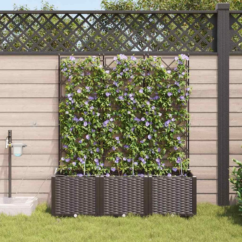 Macetero De Jardín 3 Uds. Marrón 120 X 40 X 142 Cm Pp