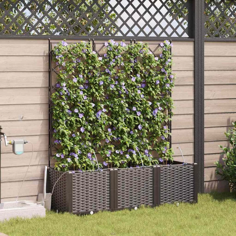 Macetero De Jardín 3 Uds. Marrón 120 X 40 X 142 Cm Pp
