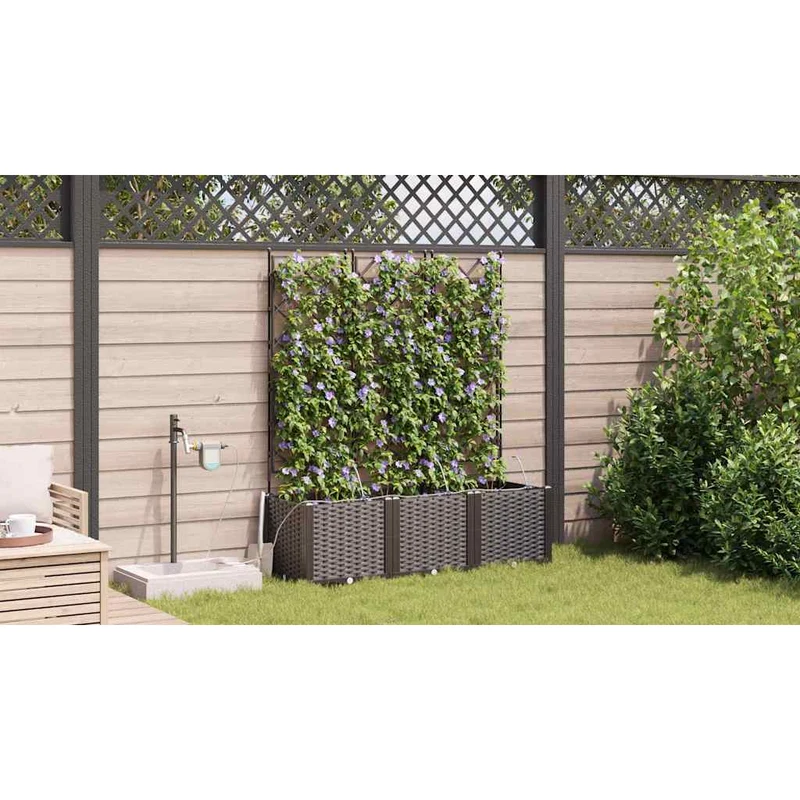 Macetero De Jardín 3 Uds. Marrón 120 X 40 X 142 Cm Pp