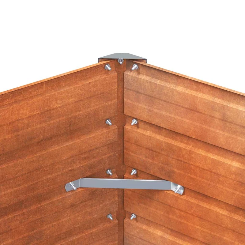 Arriate Oxidado De Acero Corten 100x100x77 Cm
