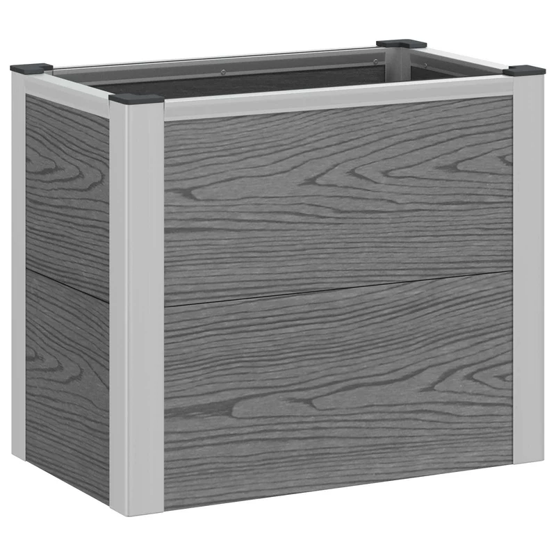 Arriate Elevado Gris 50 X 30 X 42 Cm Wpc Y Aluminio