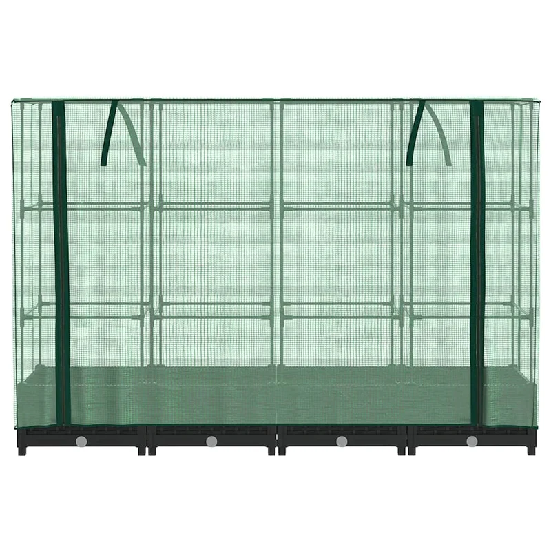 Jardinera Elevada Con Cubierta De Invernadero Aspecto Ratán 160x40x123 Cm