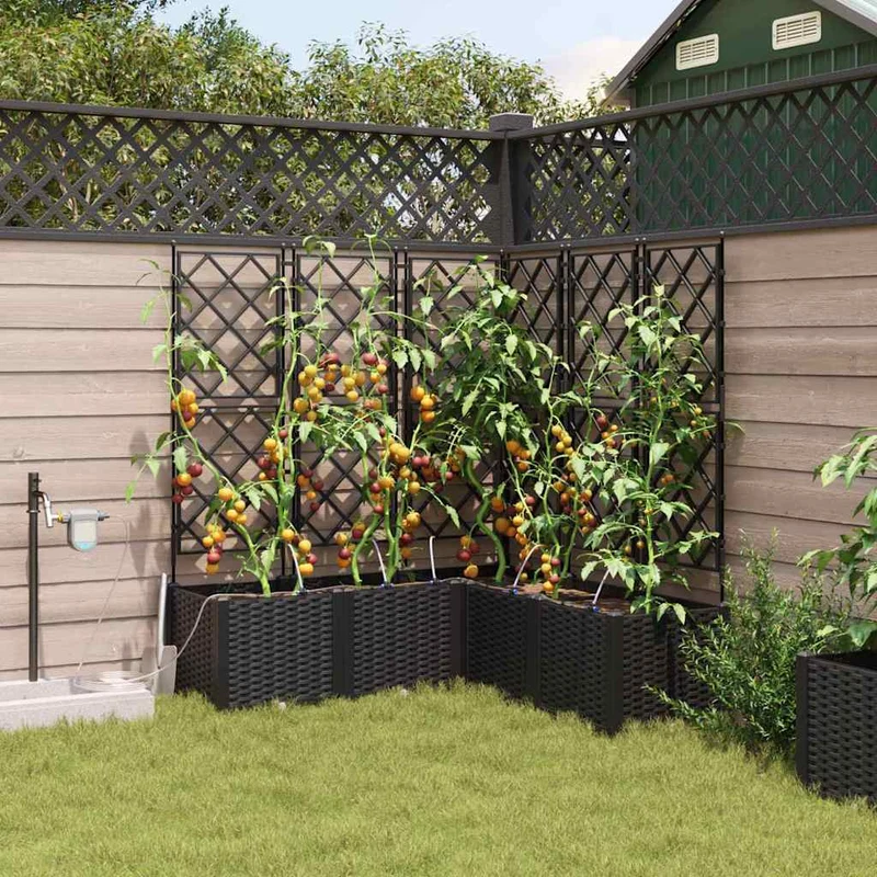 Macetero De Jardín 5 Uds. Negro 120 X 120 X 142 Cm Pp