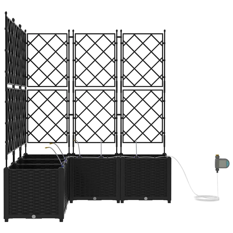 Macetero De Jardín 5 Uds. Negro 120 X 120 X 142 Cm Pp