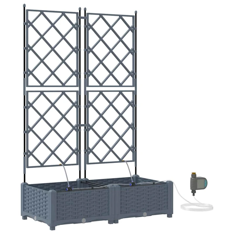 Macetero De Jardín 2 Uds. Gris Claro 80 X 40 X 126 Cm Pp