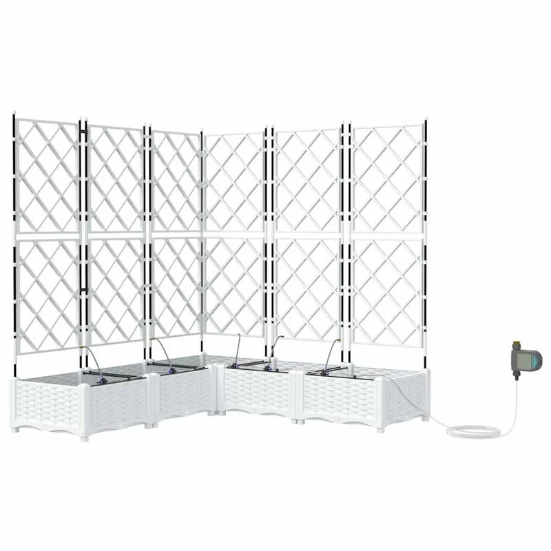 Macetero De Jardín 5 Uds. Blanco 120 X 120 X 126 Cm Pp