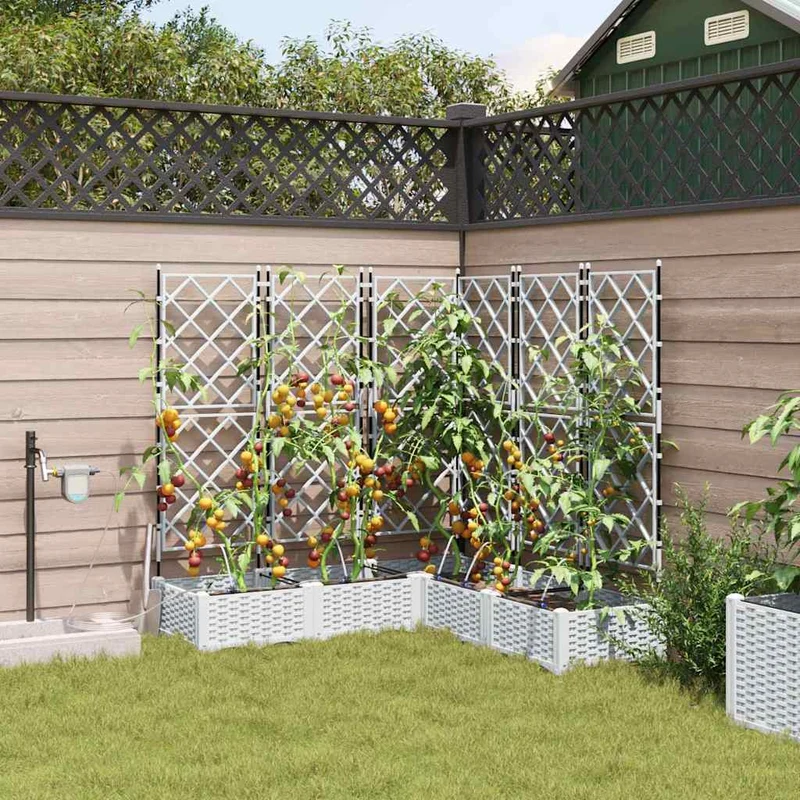 Macetero De Jardín 5 Uds. Blanco 120 X 120 X 126 Cm Pp