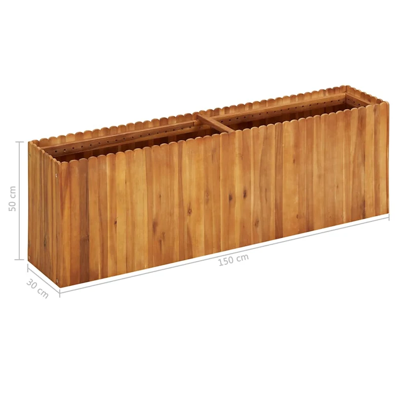 Arriate De Madera Maciza De Acacia 150x30x50 Cm