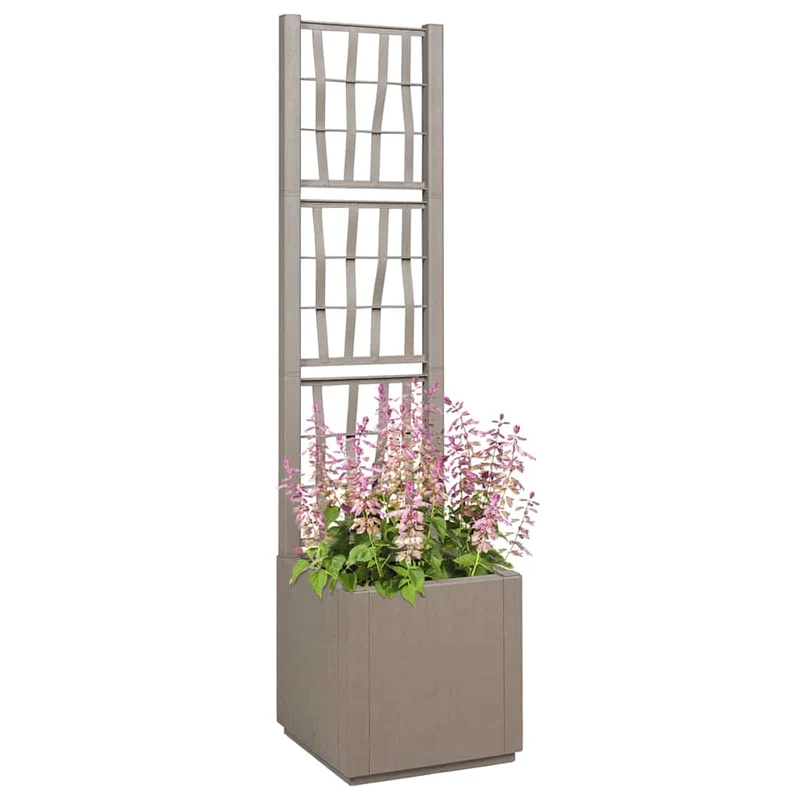 Maceta De Jardín Con Enrejado Marrón Claro 36 X 36 X 140 Cm Pp