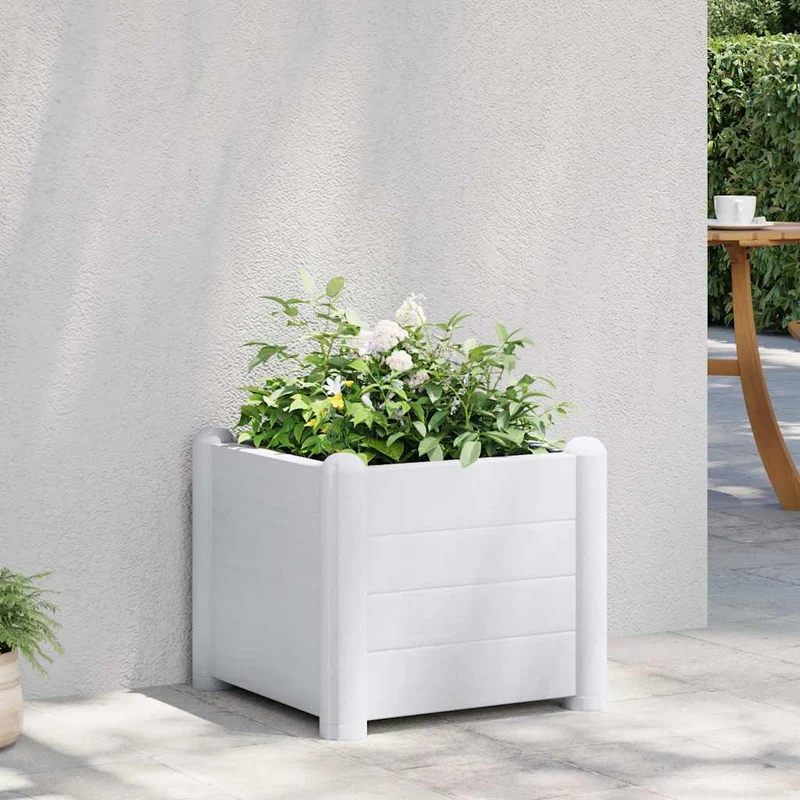 Arriate De Jardín Pp Blanco 43x43x35 Cm