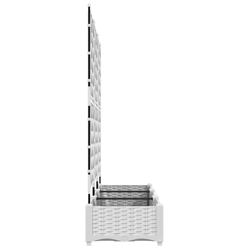 Macetero De Jardín 3 Uds. Blanco 120 X 40 X 125,5 Cm Pp