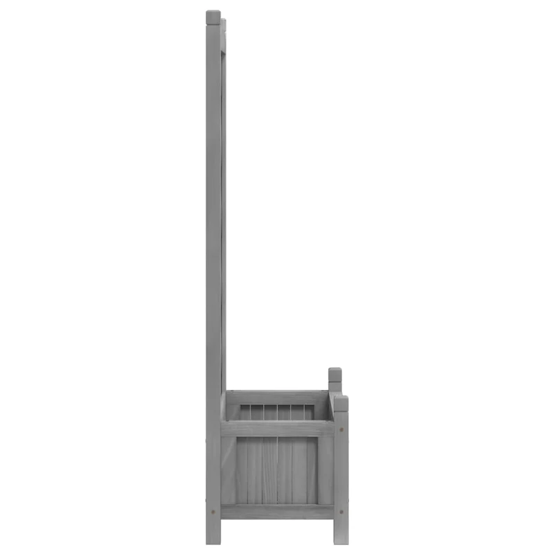 Jardinera Con Enrejado Gris 55x29,5x110 Cm Madera Maciza De Abeto