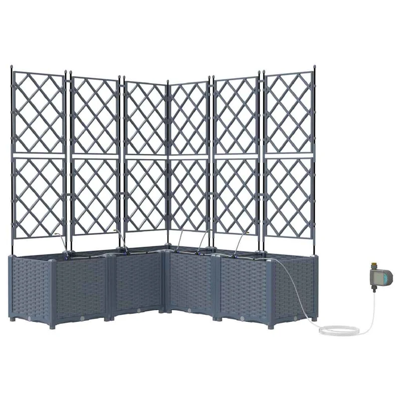 Macetero De Jardín 5 Uds. Gris Claro 120 X 120 X 142 Cm Pp