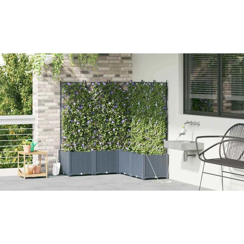 Macetero De Jardín 5 Uds. Gris Claro 120 X 120 X 142 Cm Pp