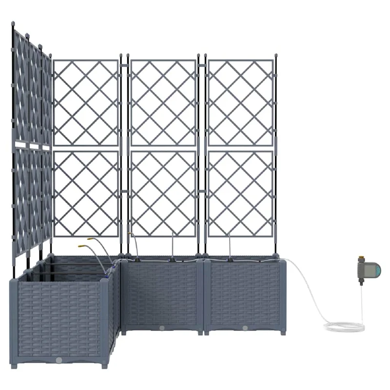 Macetero De Jardín 5 Uds. Gris Claro 120 X 120 X 142 Cm Pp