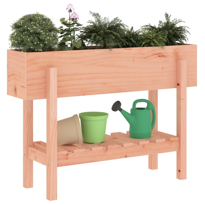 Arriate Elevado Jardín Madera Maciza Abeto Douglas 101x30x69 Cm