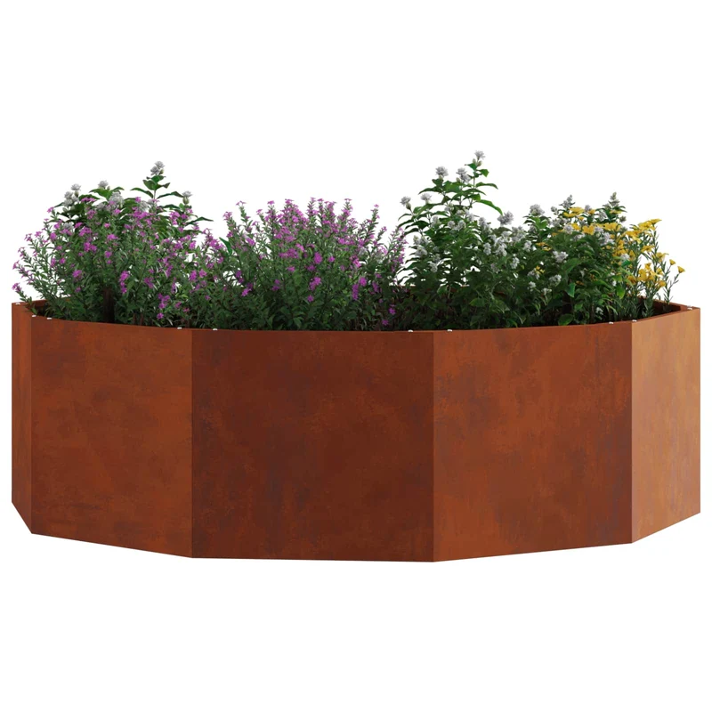 Jardinera Oxidado 120 X 120 X 35 Cm Acero Autopatinable