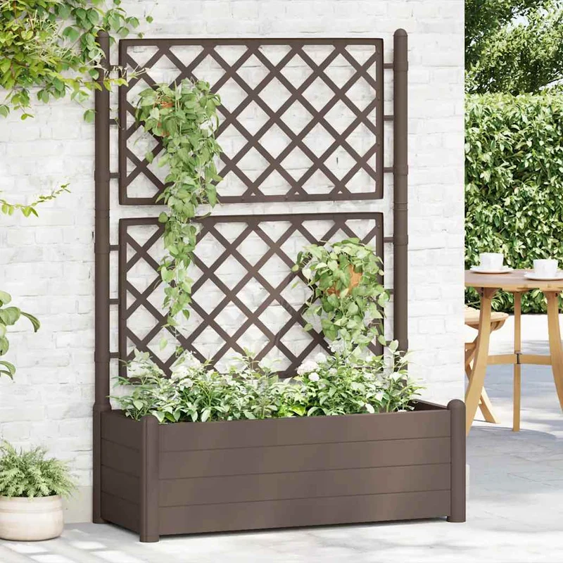Jardinera Con Enrejado Pp Moca 100x43x142 Cm