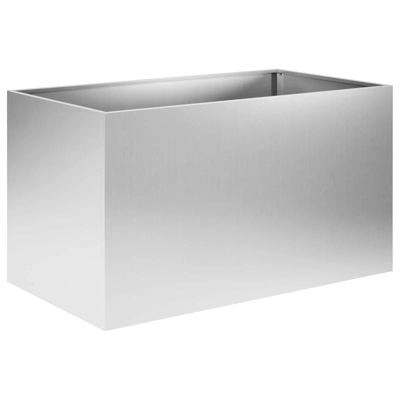 Macetero De Jardín Plateado 100 X 50 X 50 Cm Acero Galvanizado