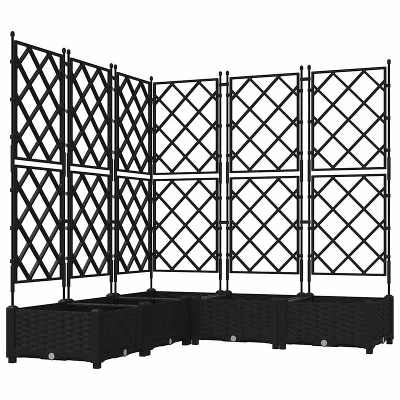 Macetero De Jardín 5 Uds. Negro 120 X 120 X 125,5 Cm Pp