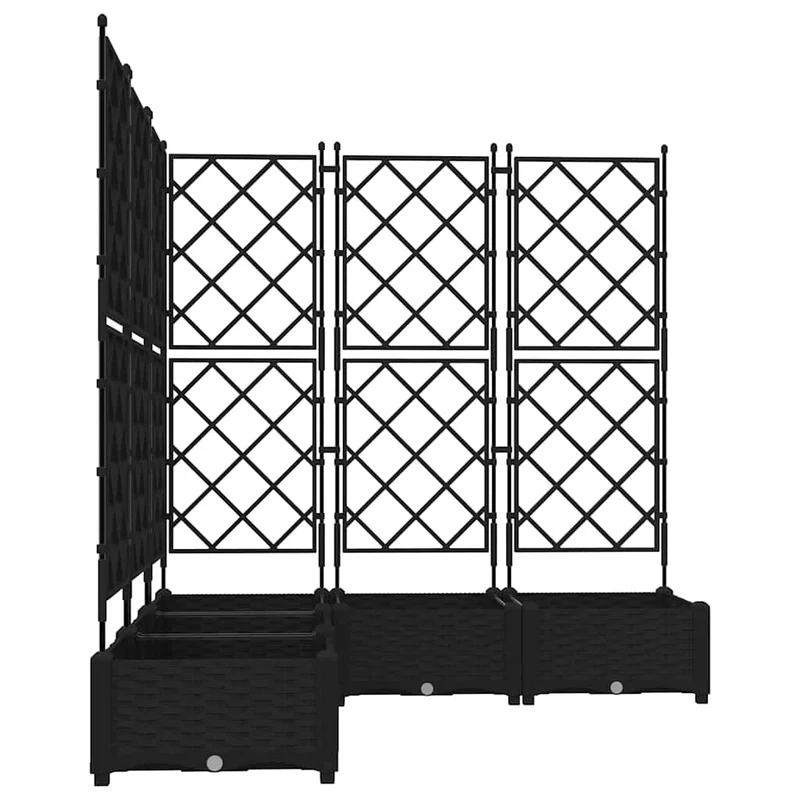 Macetero De Jardín 5 Uds. Negro 120 X 120 X 125,5 Cm Pp