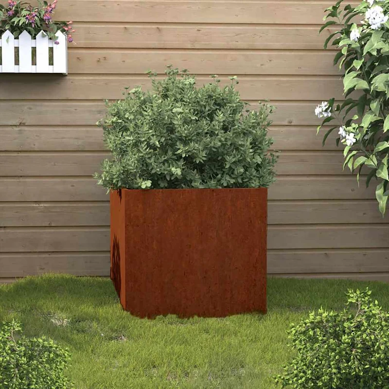 Jardinera De Acero Corten 32x30x29 Cm