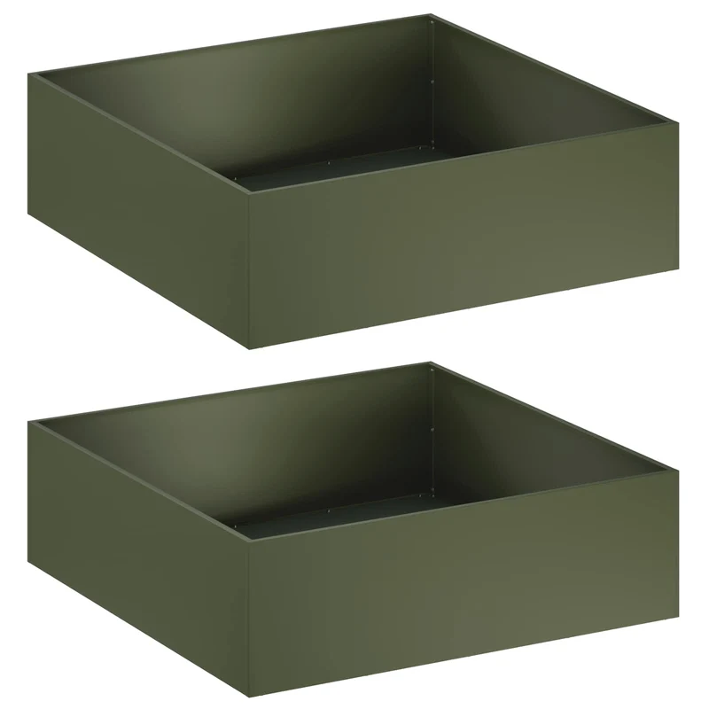Macetero De Jardín 2 Uds. Verde Oliva 80 X 80 X 30 Cm