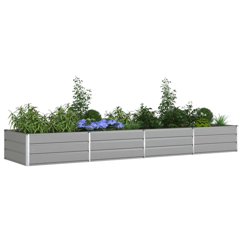 Jardinera Gris Claro 385 X 100 X 45 Cm Acero Galvanizado