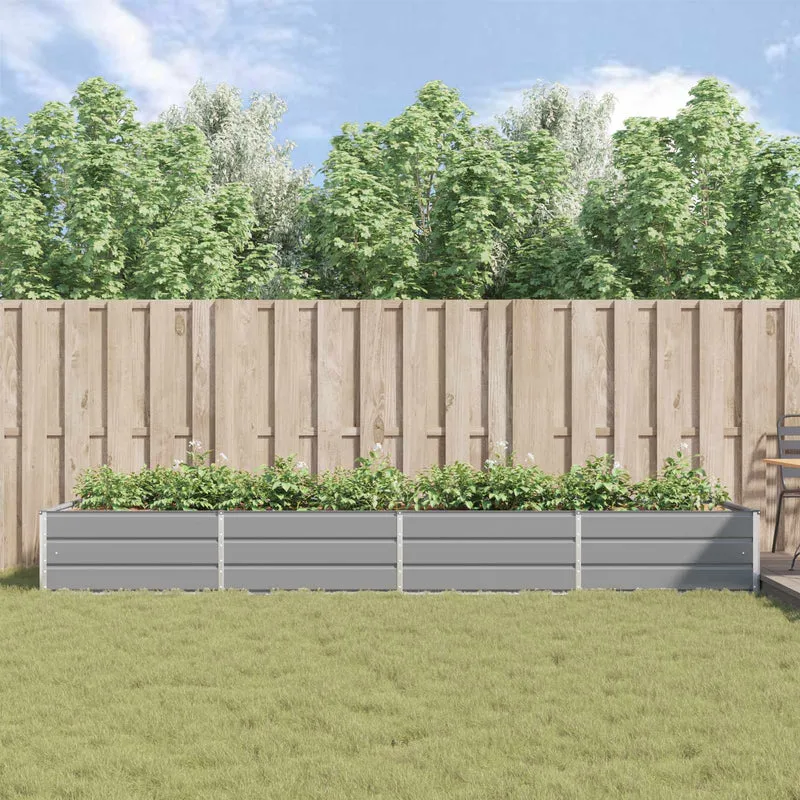 Jardinera Gris Claro 385 X 100 X 45 Cm Acero Galvanizado