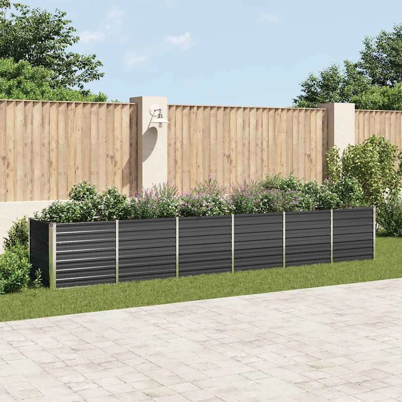 Arriate De Jardín De Acero Galvanizado Antracita 480x80x77 Cm