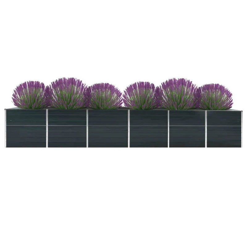 Arriate De Jardín De Acero Galvanizado Antracita 480x80x77 Cm