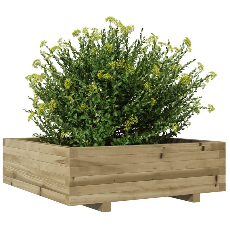 Jardinera De Madera De Pino Impregnada 80x80x26,5 Cm