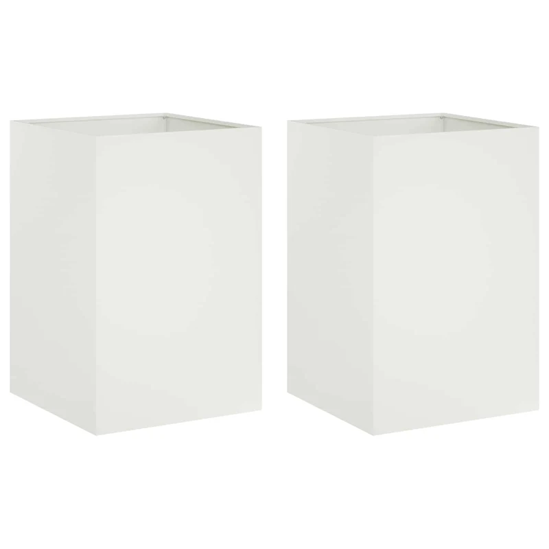 Macetero De Jardín 2 Uds. Blanco 50 X 50 X 75 Cm