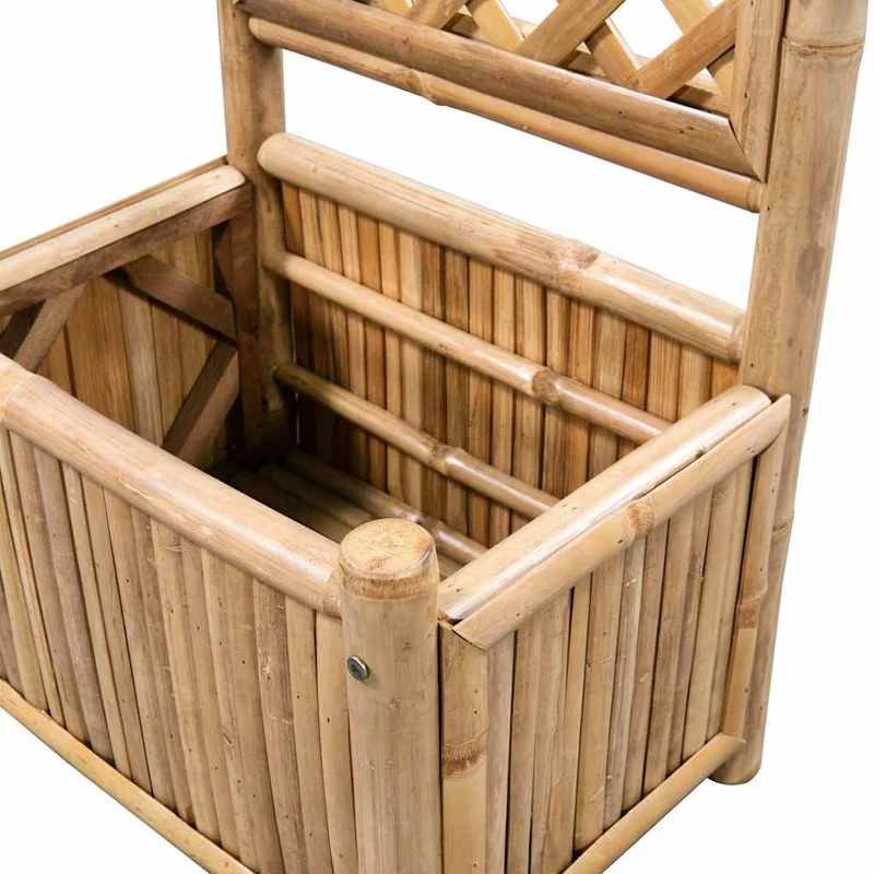 Jardinera De Jardín Con Enrejado Bambú 40 Cm