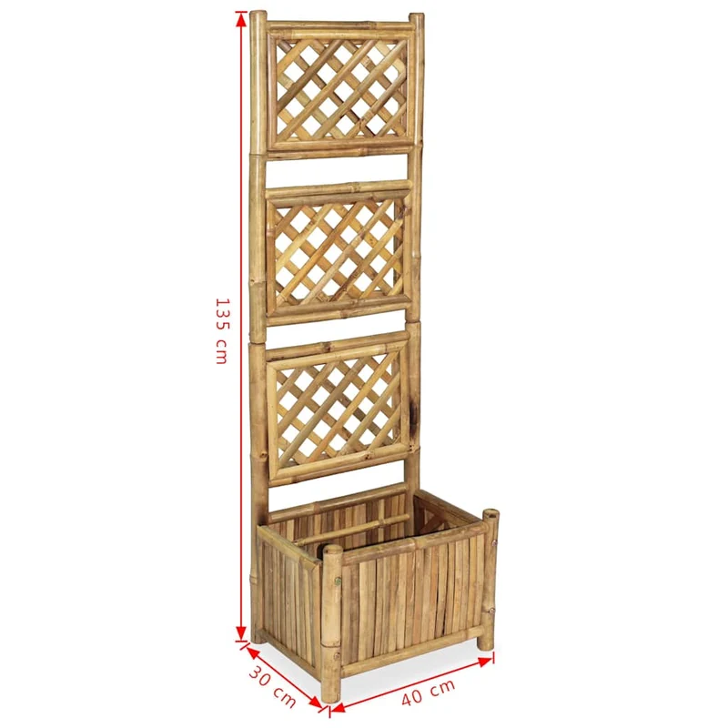 Jardinera De Jardín Con Enrejado Bambú 40 Cm