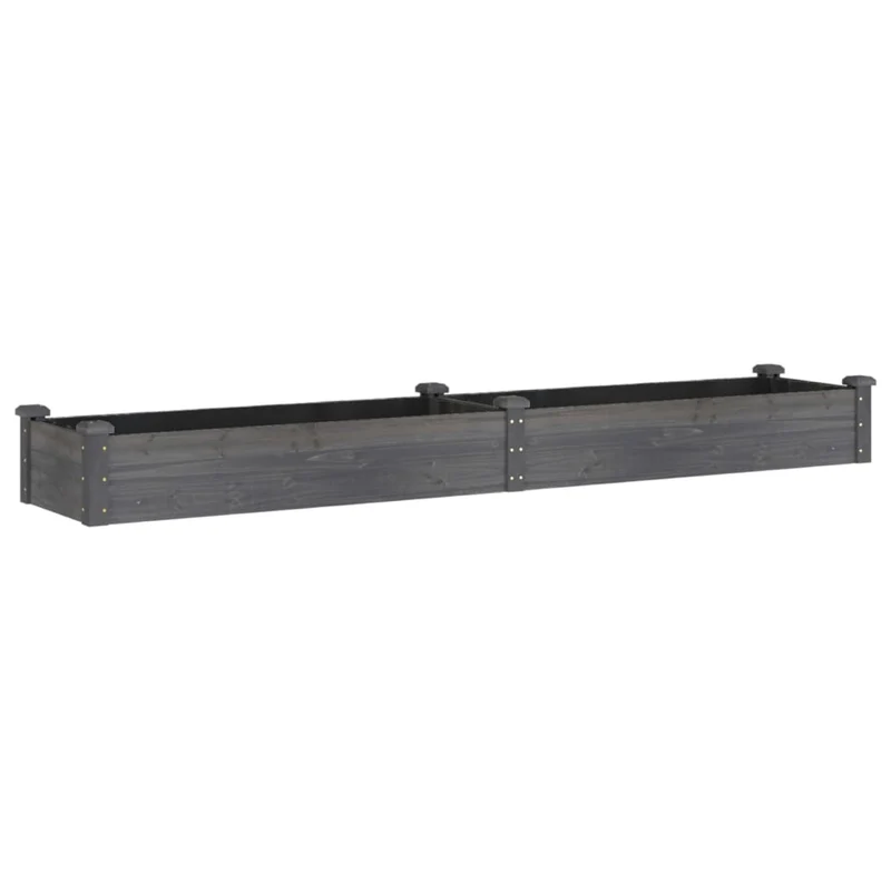 Jardinera Arriate Con Forro Madera Abeto Gris 240x45x25 Cm