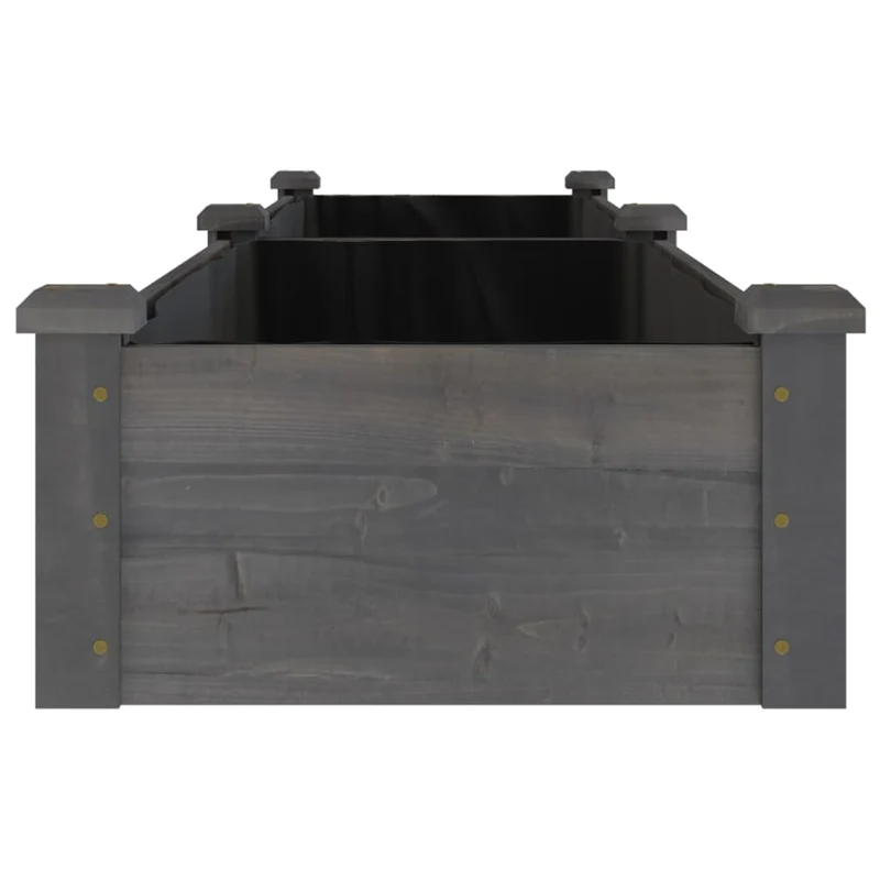 Jardinera Arriate Con Forro Madera Abeto Gris 240x45x25 Cm