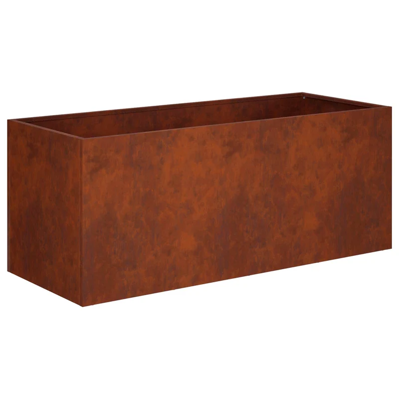 Macetero De Jardín Oxidado 80 X 40 X 40 Cm Acero Oxidado