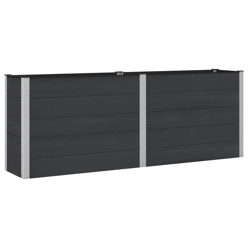 Arriate Elevado Negro 250 X 50 X 91 Cm Wpc Y Aluminio