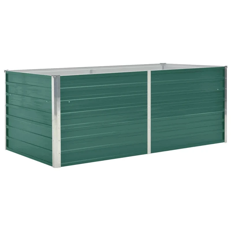Jardinera Elevada De Acero Galvanizado Verde 160x80x45 Cm