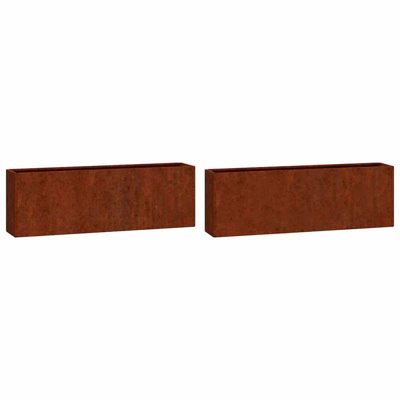 Jardineras De Pared 2 Uds Acero Corten Oxidado 53x10x17 Cm
