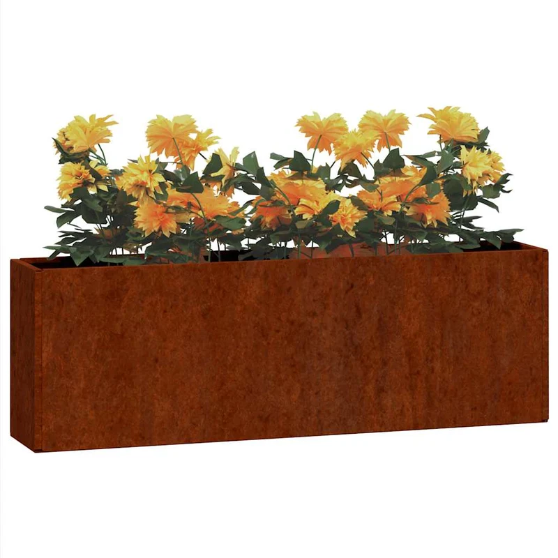 Jardineras De Pared 2 Uds Acero Corten Oxidado 53x10x17 Cm