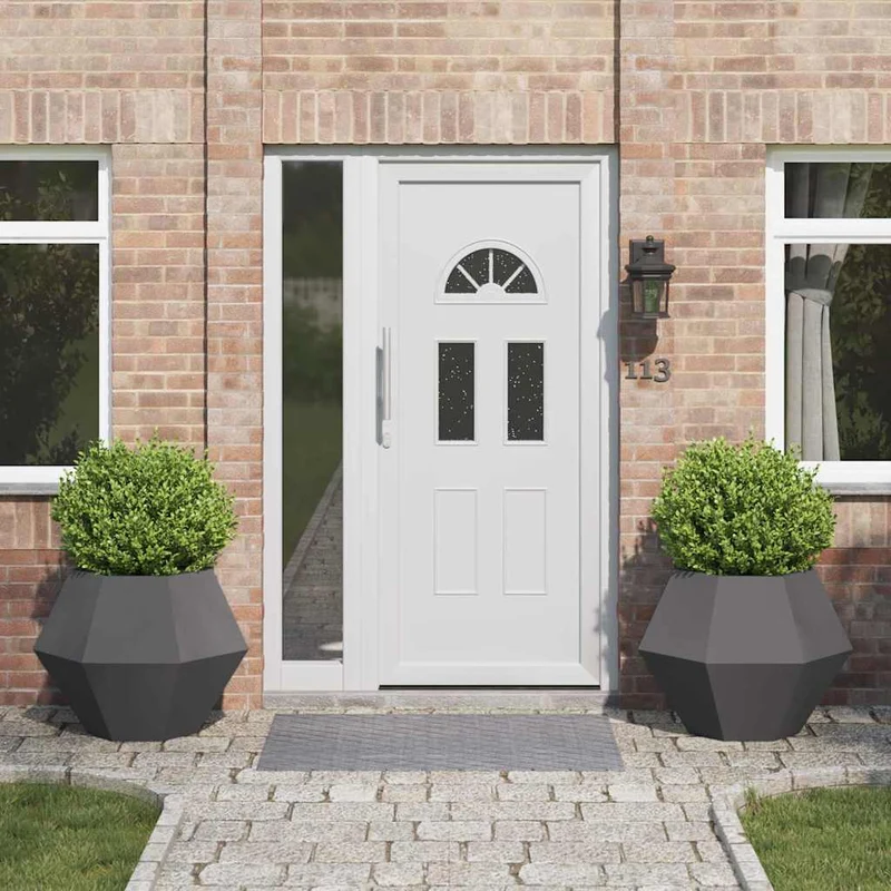 Jardinera 2 Uds. Negro 75 X 75 X 60 Cm Acero