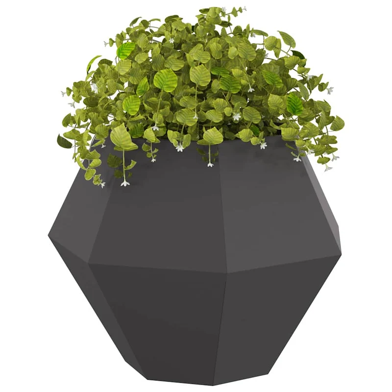 Jardinera 2 Uds. Negro 75 X 75 X 60 Cm Acero